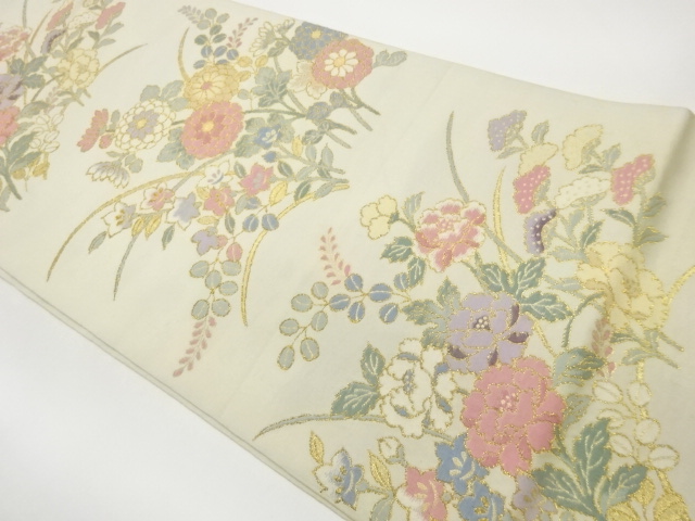 JAPANESE FUKURO OBI / WOVEN BALLOON FLOWER